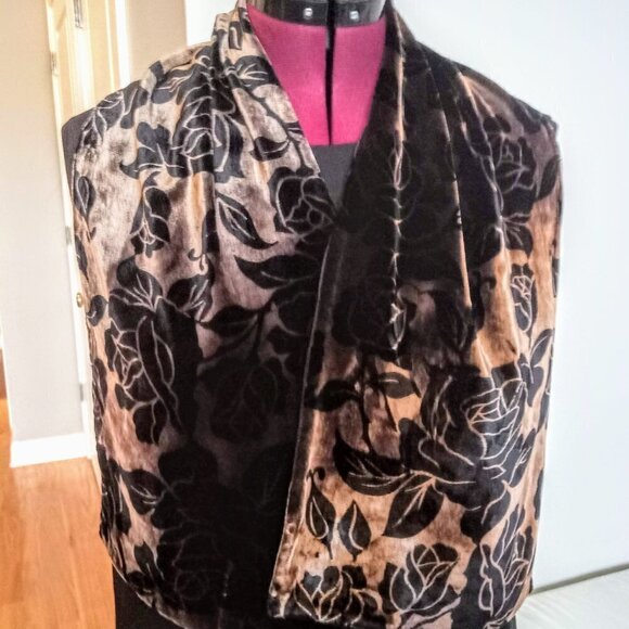 Set of 2 Collection XIIX Silk Velvet Floral Scarves - Picture 4 of 7